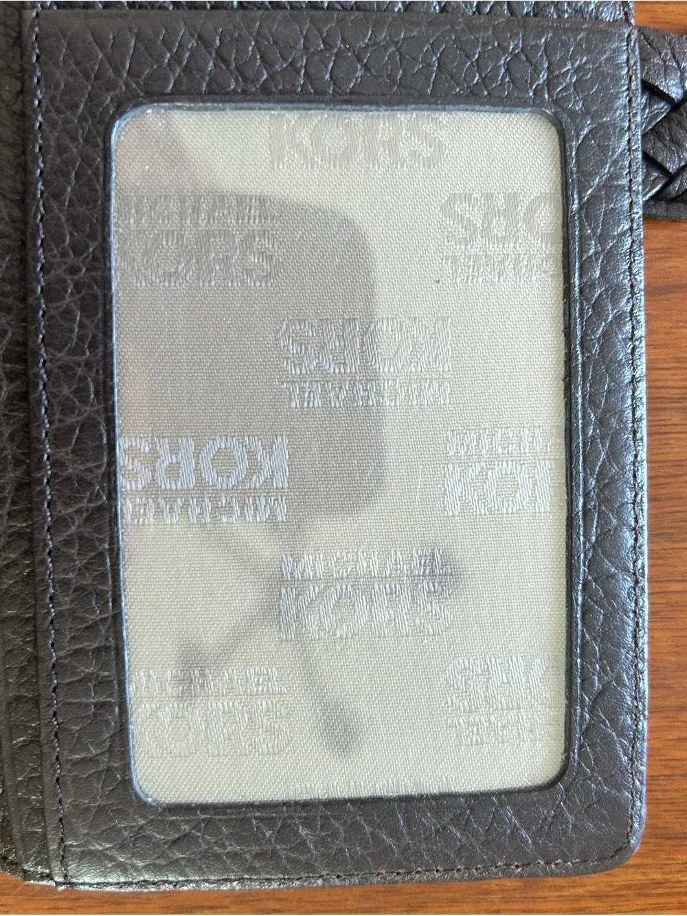 Michael Kors Black Textured Leather Ring-Detail Card & Key Holder